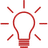Light bulb icon red Light bulb icon red