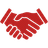 Handshake icon red Handshake icon red