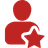Person icon with star red Person icon with star red